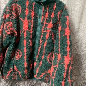 Supreme Pink and Green Fleece Jacket